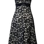 White House | Black Market  size 2 strapless black lace white lined prom dress Photo 11
