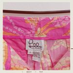 Lilly Pulitzer Vtg Womens Sz 2 Capri Pants Pink Orange Giraffe Print White Label Photo 2