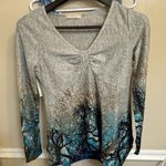 Dress Forum  Gray and Blue Tree Pattern Blouse. Very pretty Photo 0
