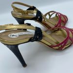 Diane Von Furstenberg  pink black gold Strappy heel Photo 4