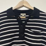 J.Crew  Cashmere collared sweater in stripe size XS Oversized Relaxed Black Photo 3