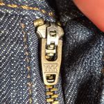 Ralph Lauren RARE! Lauren Blue Boot Cut Suede Fringe Conch Button Jeans Size 8 Photo 4