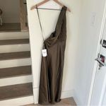 Reformation NWT Dasha Silk One Shoulder Maxi Dress in Morel Brown Photo 4