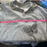 Vintage sweatshirt‎ with collar and flowery pattern pocket on sleeve Gray Photo 7