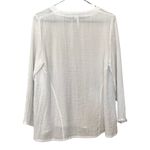 LuLu B White Gauzy Boho Scoop Neck Long Sleeve Blouse With Pocket Photo 1
