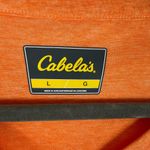Cabela's Orange Short Sleeve V-Neck 1/4 Snap Cuffed Sleeve Lightweight T-Shirt L Photo 5