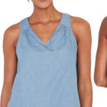 Old Navy NWT Chambray V-Neck Tank Top in Light Wash - Size S Tall Photo 0