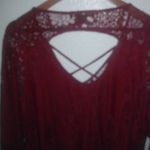 Always Indigo 3X Boho Lace Wine Long Sleeved Tunic Dress/Top Plus Red Photo 7