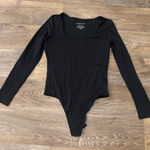 Everlane  Long-Sleeve Supima® Square-Neck Bodysuit Black Minimalist Staple – Med Photo 0