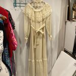 Handmade Stunning vintage 60’s-70’s boho lace prairie maxi ruffle dress delicate buttons Photo 14