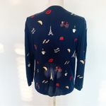 Talbots  Iconic French Embroidery Navy Crew Neck Sweater Size M Photo 4