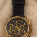 Elegant Gold and Navy Blue Silicone Women’s watch Black Photo 0