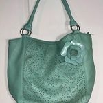 American Eagle Vintage by Payless Collab Seafoam Green Purse w/ Rose Accent Photo 0