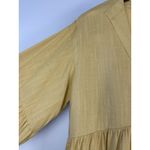 Girl And The‎ Sun Mustard Yellow Lorey Long Puff Sleeve Tiered Linen Blend Dress Size L Photo 2