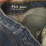 Wax Jean Y2K Wax Jeans Mini Skirt Distressed Ripped Stretch Denim Blue Size S 28 Grunge Photo 5