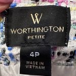 Worthington  Tweed Multicolored Pastel Speckled Mini Flared Skirt Sz 4 Petite Photo 2