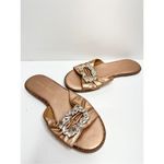 Adrienne Vittadini Adrianne Vittadini‎ Sandals Womens Size 6.5 Rose Gold Leather Embellished Photo 3
