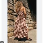Free People NEW  Via Gingham Cotton Seersucker Sundress Brown Photo 1