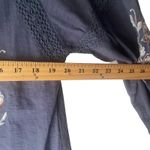 cupio  Women's Size Medium Blue‎ Peasant Embroidered Boho Mini Dress Photo 7