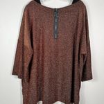 IC by Connie K  Orange Metallic Glitter Knit Poncho Top Blouse Medium M Artsy Photo 5