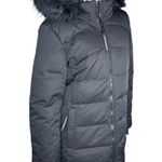 Women's Artic Expedition Curved Hem Down Parka with Detachable Hood Black Small Photo 10