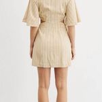 NWT Sovere Shift Cotton Mini Shirt Dress in Natural Size Small Tan Photo 4