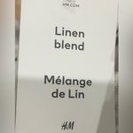 H&M White Linen Blend Wide Leg Trouser pants, size 14 Photo 6