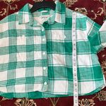 American Eagle Cropped Flannel Shirt Long Sleeve Small 100% cotton Photo 6