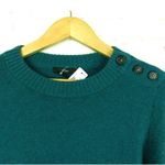 J.Crew Sweater Womens XS Green Button Crewneck Supersoft Yarn Wool Alpaca AB793 Photo 6
