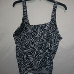 st. john's bay SJB 24W Black White Tankini  Swim Top Plus Photo 0