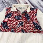 Vintage Willow Bay Patriotic Flag Wide Sleeve Button Down Shirt​ White Size 1X Photo 2