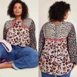 Anthropologie Bl-nk Joelle Leopard Peasant Blouse Size XS NWT Photo 14