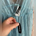Adore Me NWT ‎ Bow Detail Lace Deep V Chemise Sz M Sky Blue Photo 2