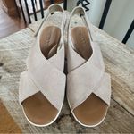 THE FLEXX Suede Leather Cross Band Back Strap Sport sandals Capri Dune beige 8.5 White Photo 1