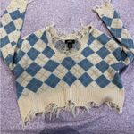 Forever 21 Blue and White Checkered Sweater Photo 2