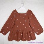 Madewell NEW Amie Floral Embroidered Lightspun Millbrook Peplum Top, 1X Photo 9