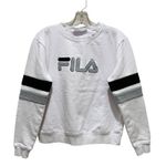 FILA Natalie Crewneck Sweatshirt Fleece Lined White Size Medium Photo 2
