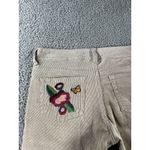 Toui Jeans Women Juniors 3 Floral Embroidered Corduroy Flare Leg Pants‎ Size 23 Photo 2