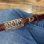 Brighton  leather belt‎ brown medium floral pouch included Photo 1