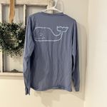 Vineyard Vines  Women's Small Long Sleeve Cotton Steel Blue Whale Pocket Photo 5