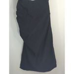 ZARA  Black Ruched Side Midi Dress Strapy High Slit Women's Large Party Cocktail Photo 8