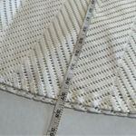 Tory Burch  Sz L White Chevron Mesh Fit and Flare Dress Sleeveless Photo 4