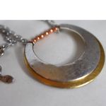 Vintage Marjorie Baer SF Sterling Mixed Metals Silver/Brass/Gold 28" Necklace Silver Photo 2