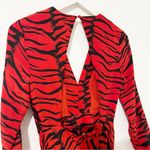 Rixo Adriana Zebra Striped Animal Print Red Black Silk Maxi Dress XS Photo 7