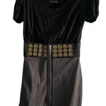 Chic Black Mini Dress with Gold Button Detail Size S Photo 0