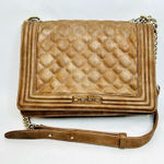 Bebe  Brown Quilted Chain Strap Bag Photo 0