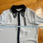 Elie Tahari EMBROIDERED COLLAR 100% SILK SHIRT BLOUSE IN BABY BLUE Sz XS Photo 15