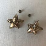 Starfish Earrings Pierced Posts Metal Beach VTG Silver Photo 2