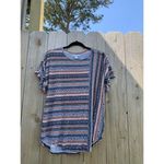 John Paul Richard John Paul‎ Richard Women's Knit Top With Ruffle Sleeves Size Small wood button Photo 1