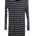 ATM Anthony Thomas Melillo Black White Striped Crewneck Long Sleeve Knit Dress M Size M Photo 0